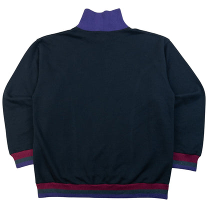 Vintage 80s YSL Yves Saint Laurent Q Zip Sweatshirt Size M | Medium, Black
