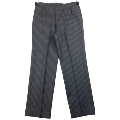 Vintage 90s Burberry Pin Stripe Jacket & Trousers Suit Set Size XL | XL, Grey