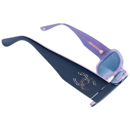 Vintage 2000s Chanel Diamanté Sunglasses | O/S, Purple, Black