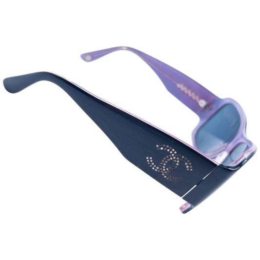 Vintage 2000s Chanel Diamanté Sunglasses | O/S, Blue and Purple