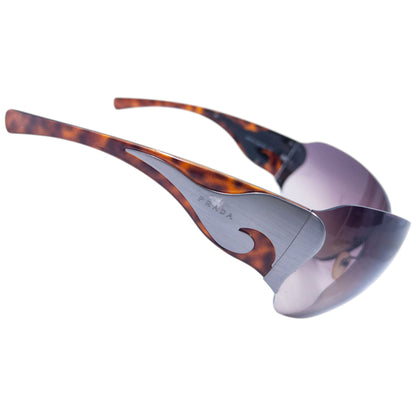 Vintage 2000s Prada Tortoise Shell Swirl Sunglasses | O/S, Brown Tortoise Shell
