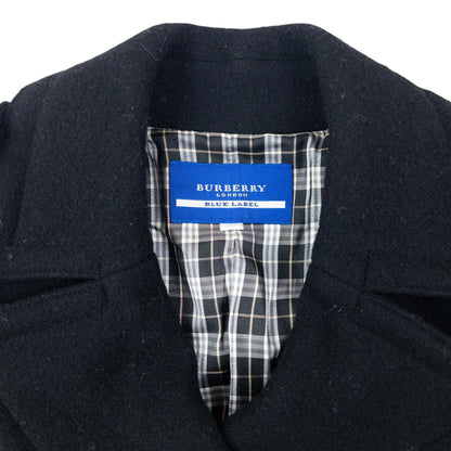 Vintage 2000s Burberry Blue Label Nova Check Lined Wool Jacket Womens Size S | Small, Black