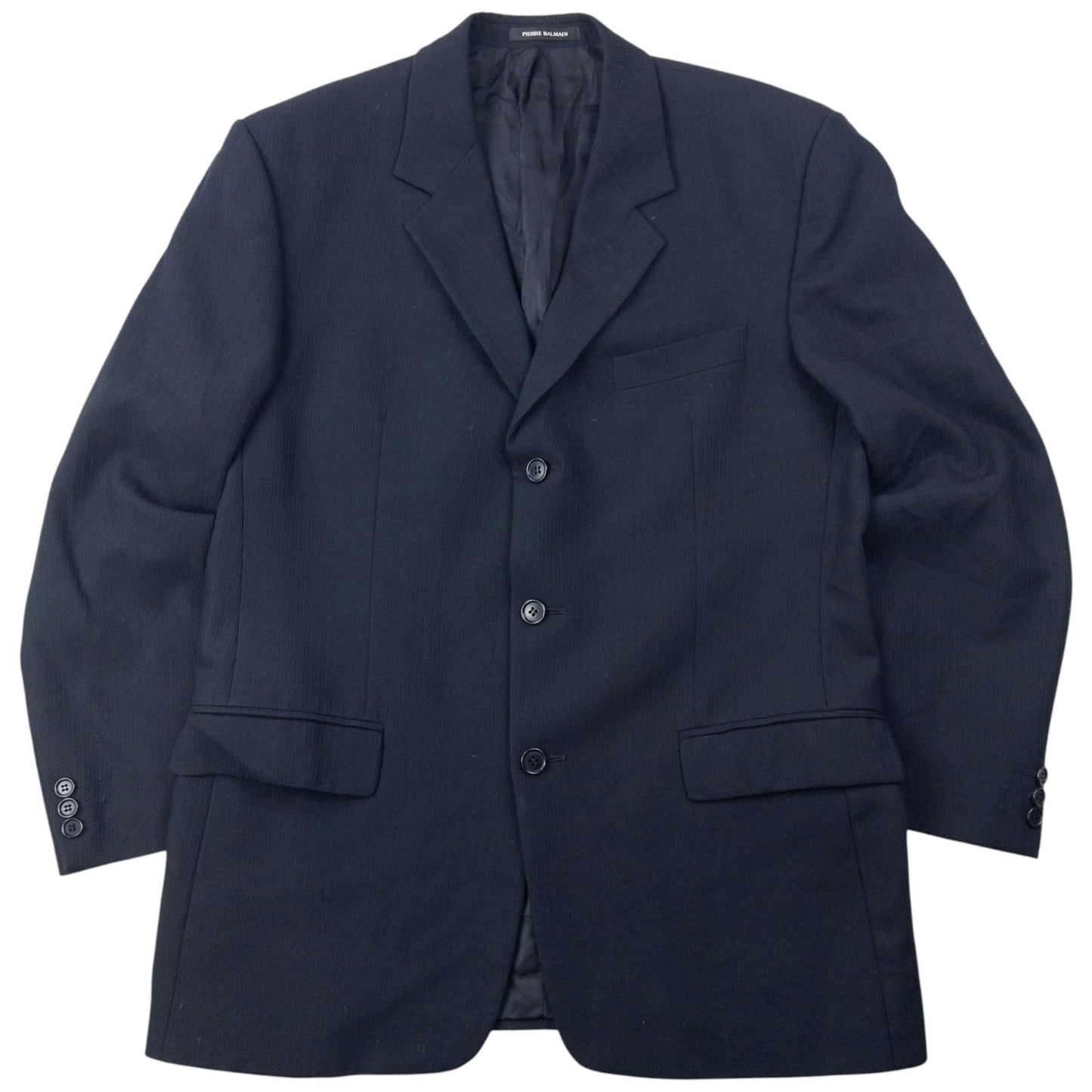 Vintage 90s Pierre Balmain Jacket & Trousers Suit Set Size L | Large, Navy