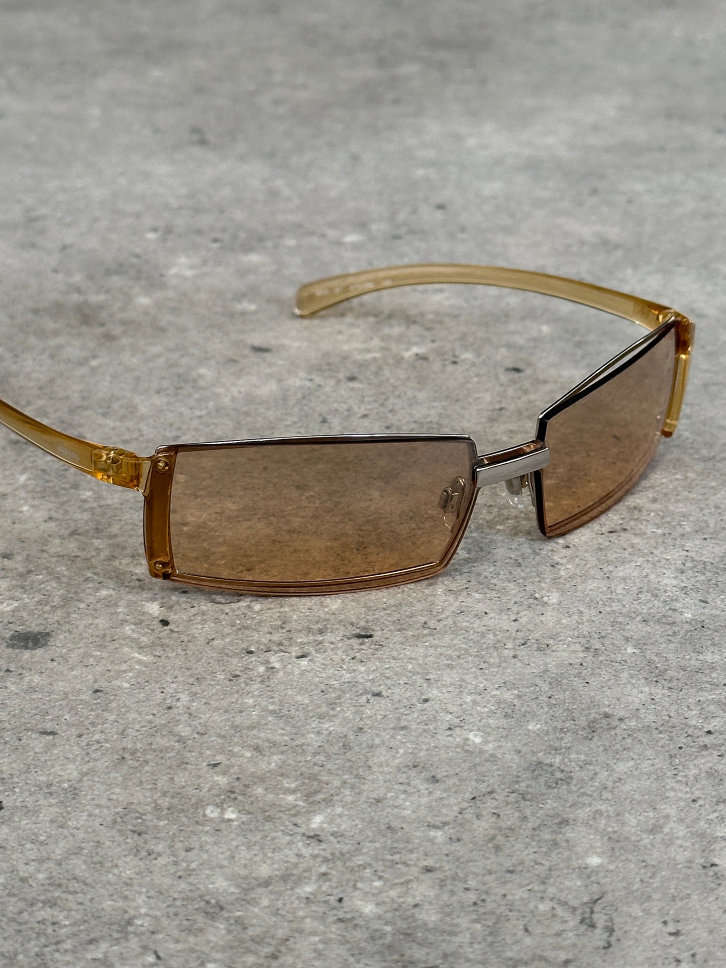 Versace Versus 1990s Rimless Rectangular Logo Sunglasses