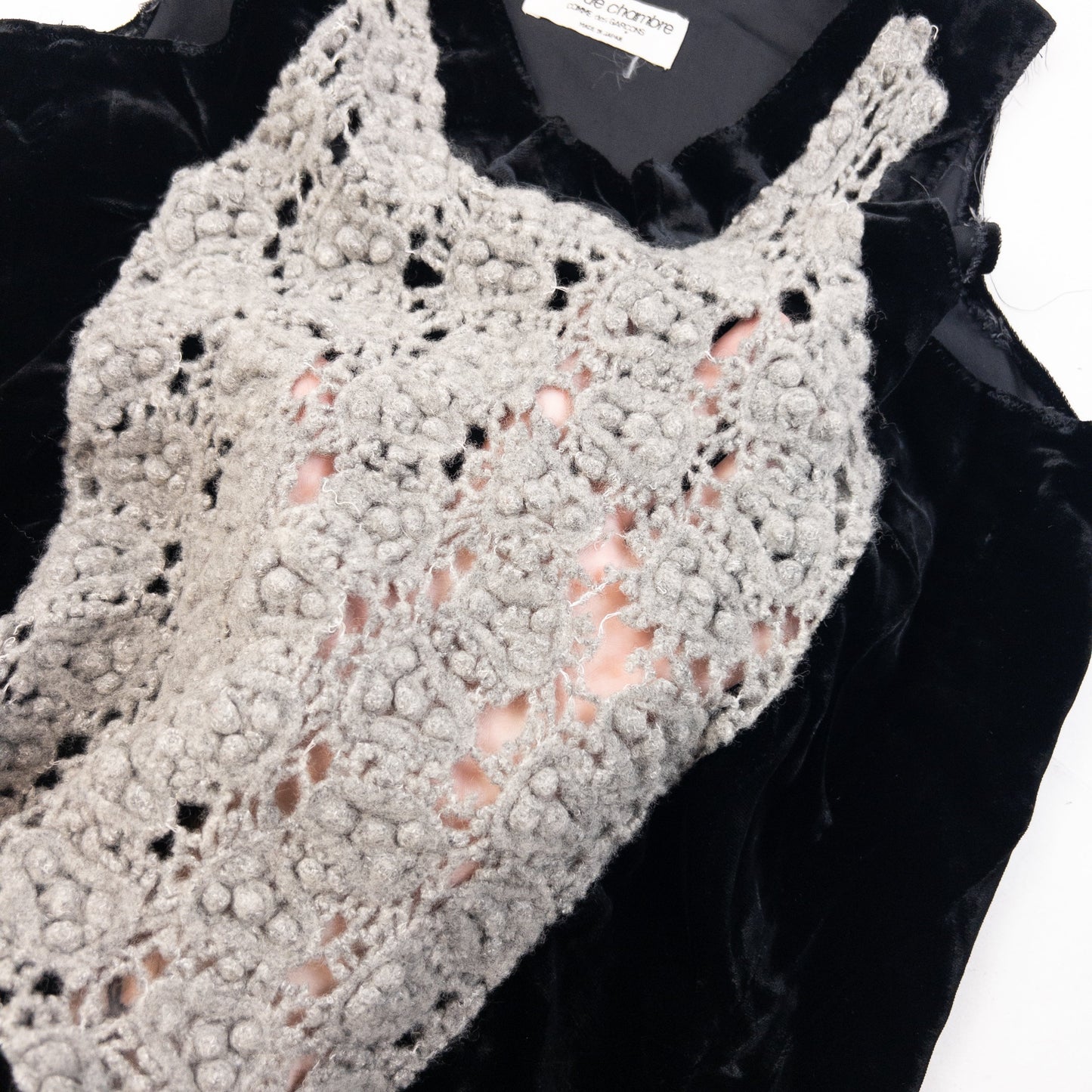 Vintage 90s Comme Des Garçons Robe De Chambre Velour Top Womens Size M | Medium, Black