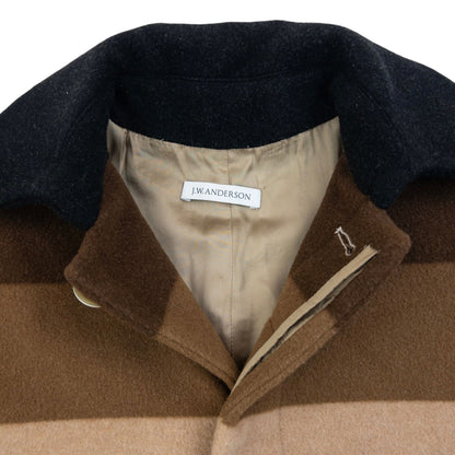 Vintage 2015 JW Anderson SAMPLE Striped Wool Jacket Size S | Small, Brown, Beige, Cream