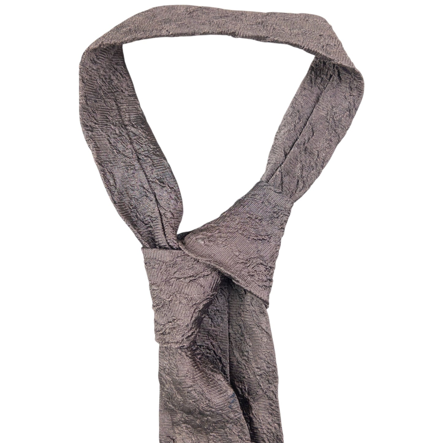 Vintage 2000s Issey Miyake Crinkle Silk Tie | O/S, Grey