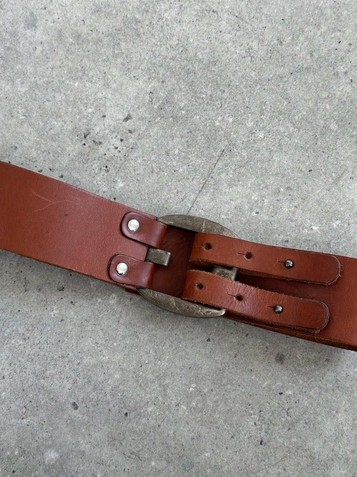 Vintage 1990s Leather Chunky Belt - W24-26