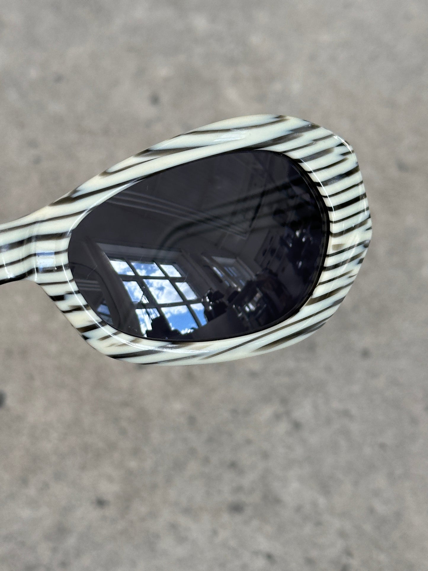 Gianfranco Ferre 1990s Oval Stripe Sunglasses