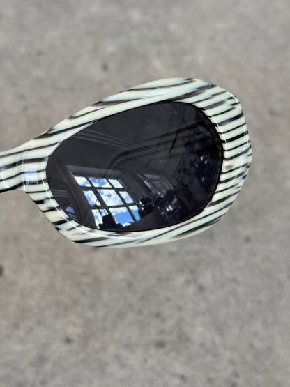 Gianfranco Ferre 1990s Oval Stripe Sunglasses