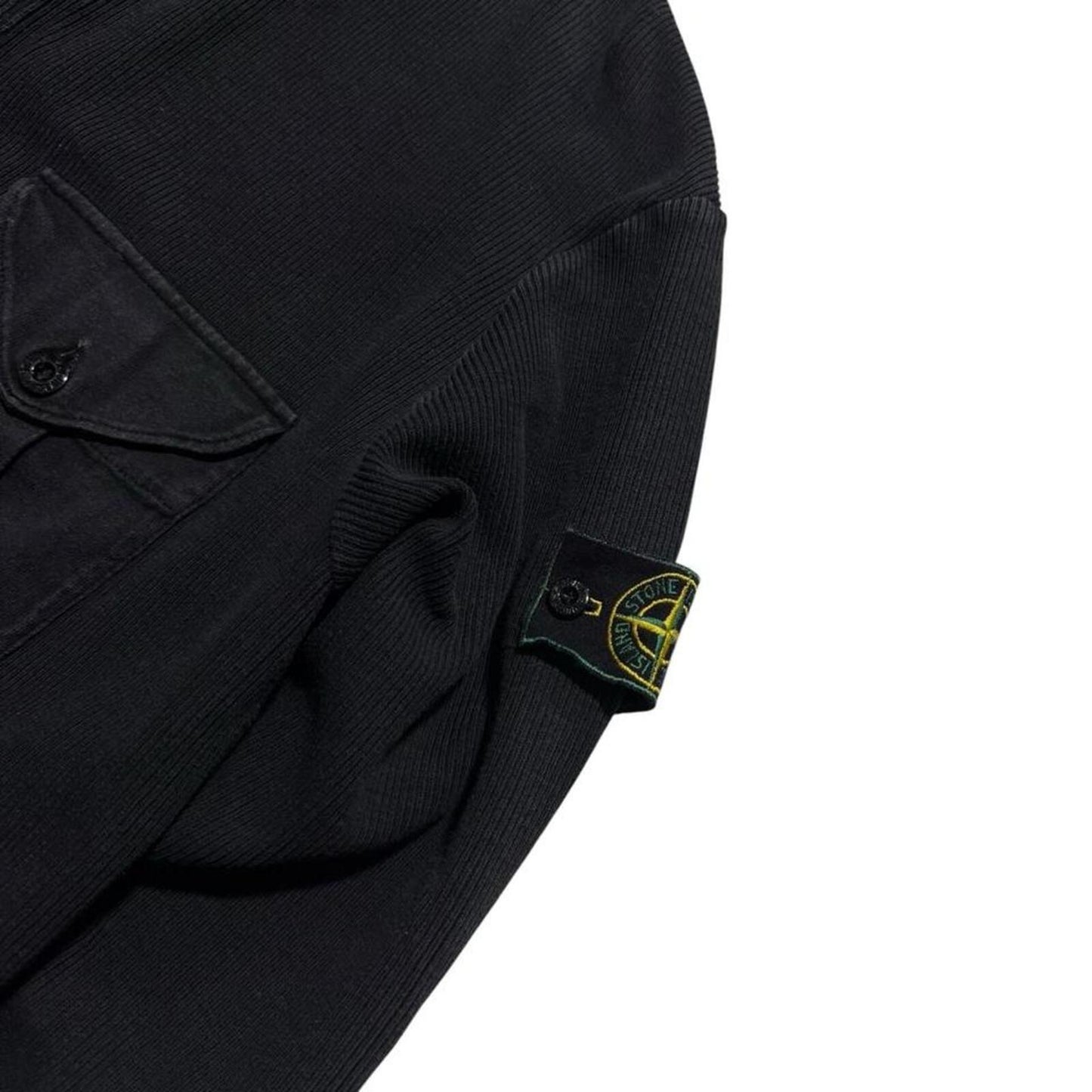 Stone Island S/S 2000 Ribbed Zip Up | XXL, Black