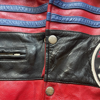 Avirex 'West Indies Sharks' Leather Varsity Jacket - XL | XL, Red
