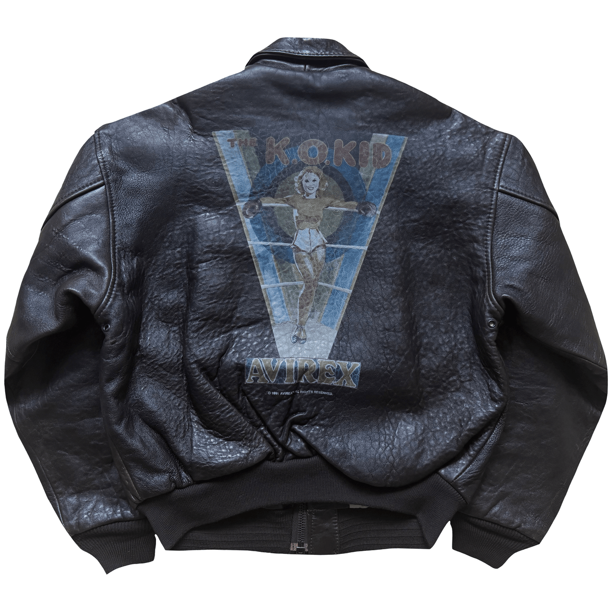 Avirex 'The K.O Kid' 1991 A2 Leather Flight Jacket - XS / S | S / M, Red