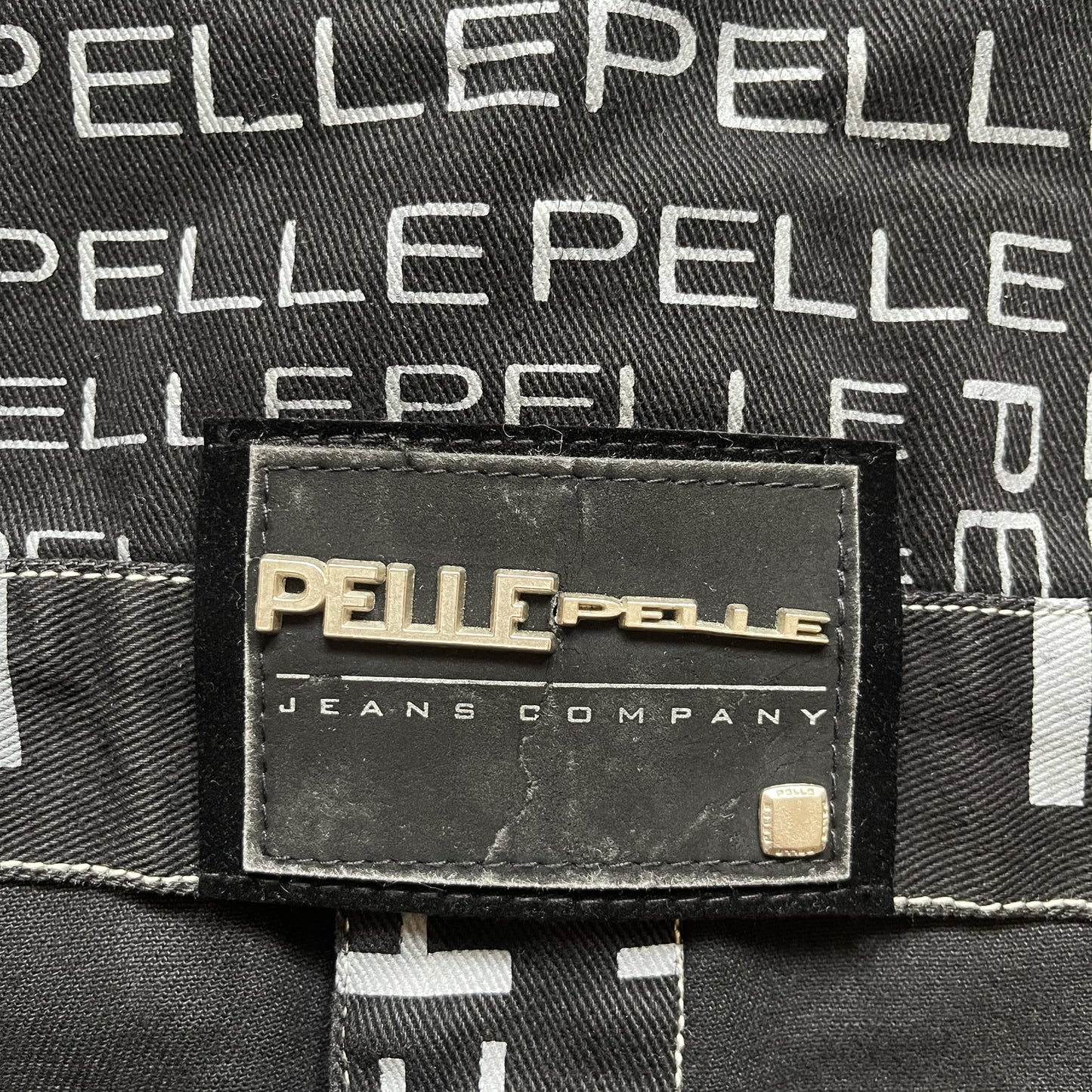 Pelle Pelle Script Full Print Denim Jacket - XL