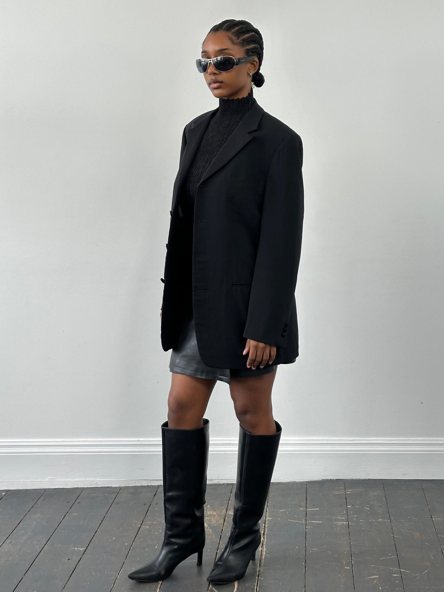 Gianni Versace Couture Tuxedo Wool Single Breasted Blazer - M/L