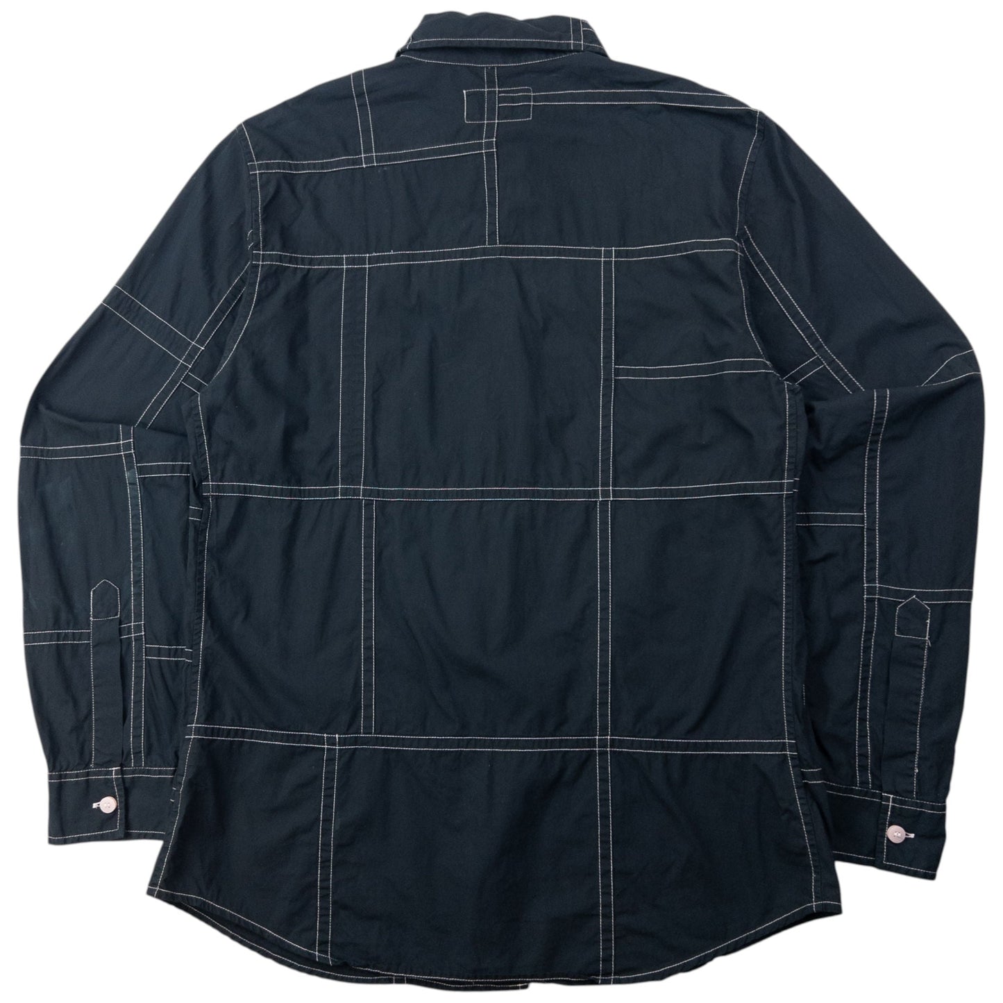 Vintage 2000s Armani Jeans Contrast Long Sleeve Button Up Shirt Size L | Large, Black