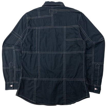 Vintage 2000s Armani Jeans Contrast Long Sleeve Button Up Shirt Size L | Large, Black