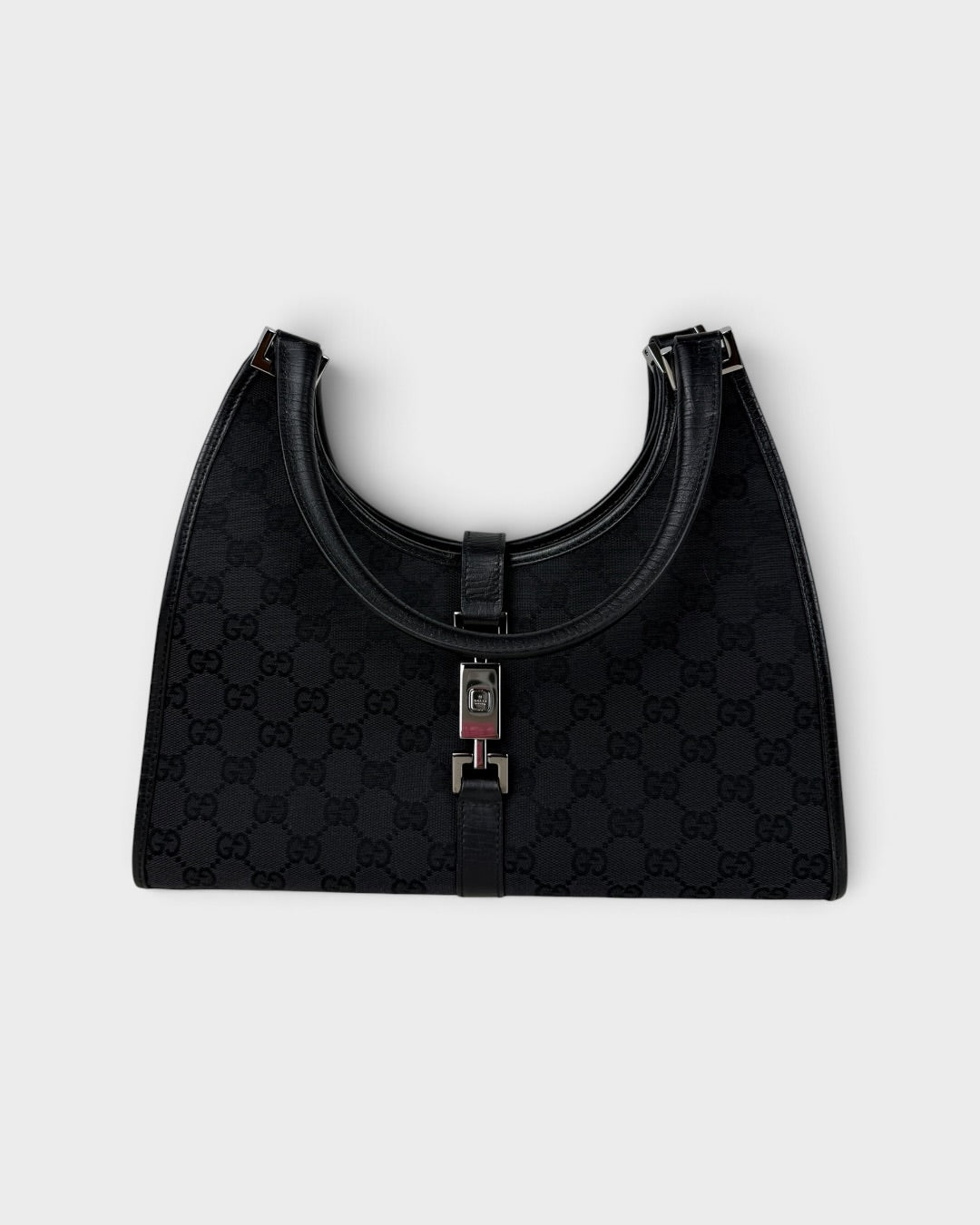 2000s Gucci Monogram Black Jackie Bardot Handbag | O/S, Multicoloured