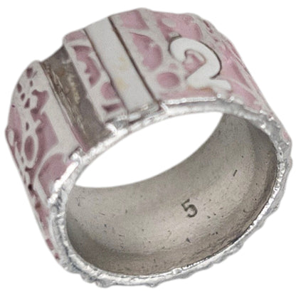 Vintage 2000s Dior By John Galliano Monogram Number Ring | O/S, Pink