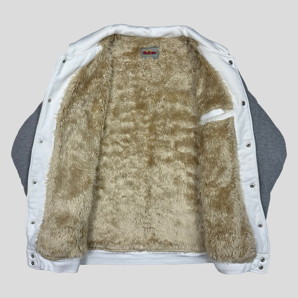 Avirex 00’s Faux Fur Lined Cotton Bomber Jacket - XL | White