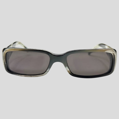 Gucci by Tom Ford 00’s Zebra Print GG Logo Square Sunglasses | O/S, Black and Grey Zebra Print