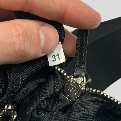 Prada Milano 00’s Nylon & Patent Leather Crossbody Bag | O/S, Black
