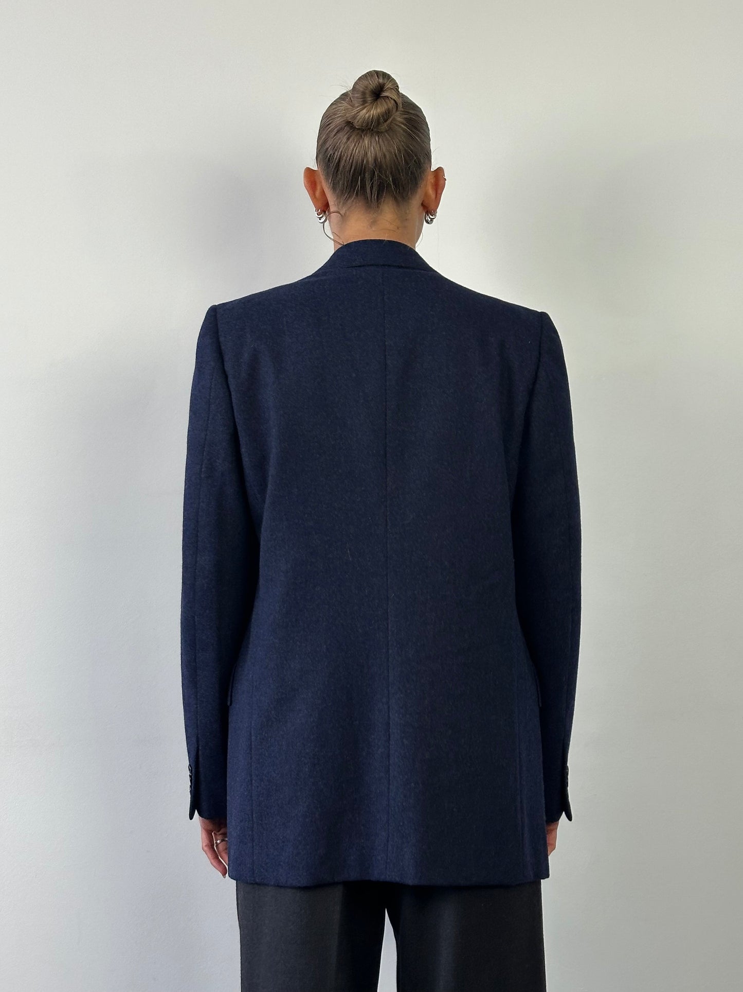 Italian Vintage Pure Brushed Wool Large Lapel Blazer - 40S/M