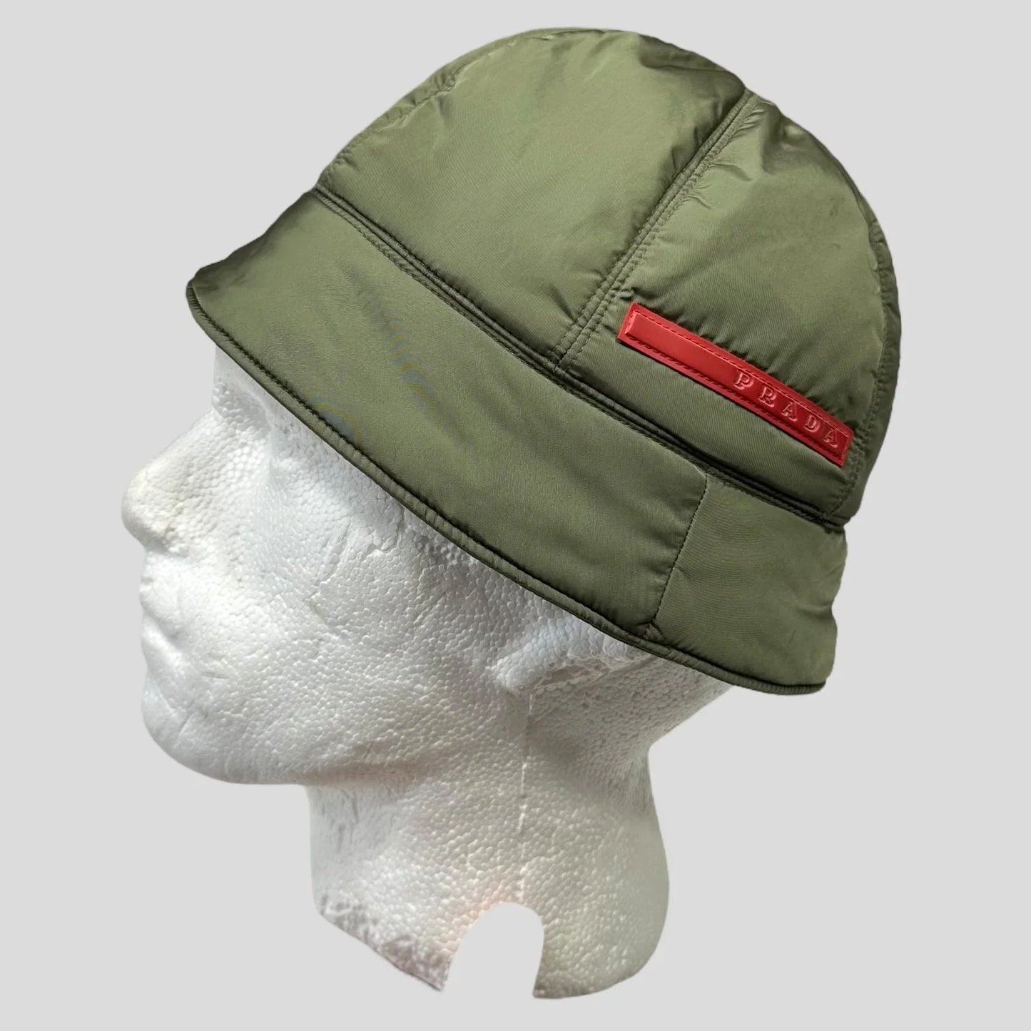 Prada Sport 1999 Nylon Padded Panelled Bucket Hat - M