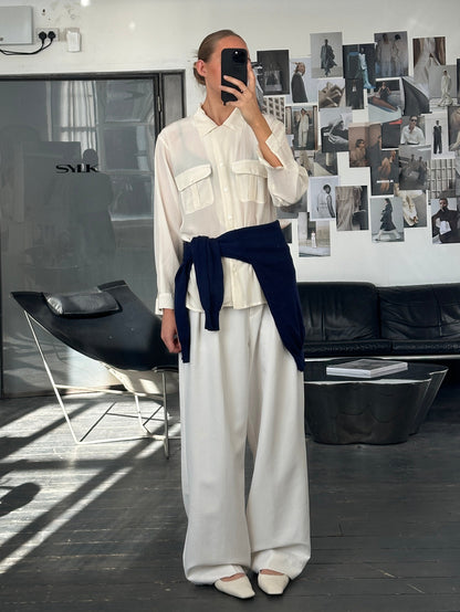 Vintage 1990s Pure Silk Minimal Shirt - M