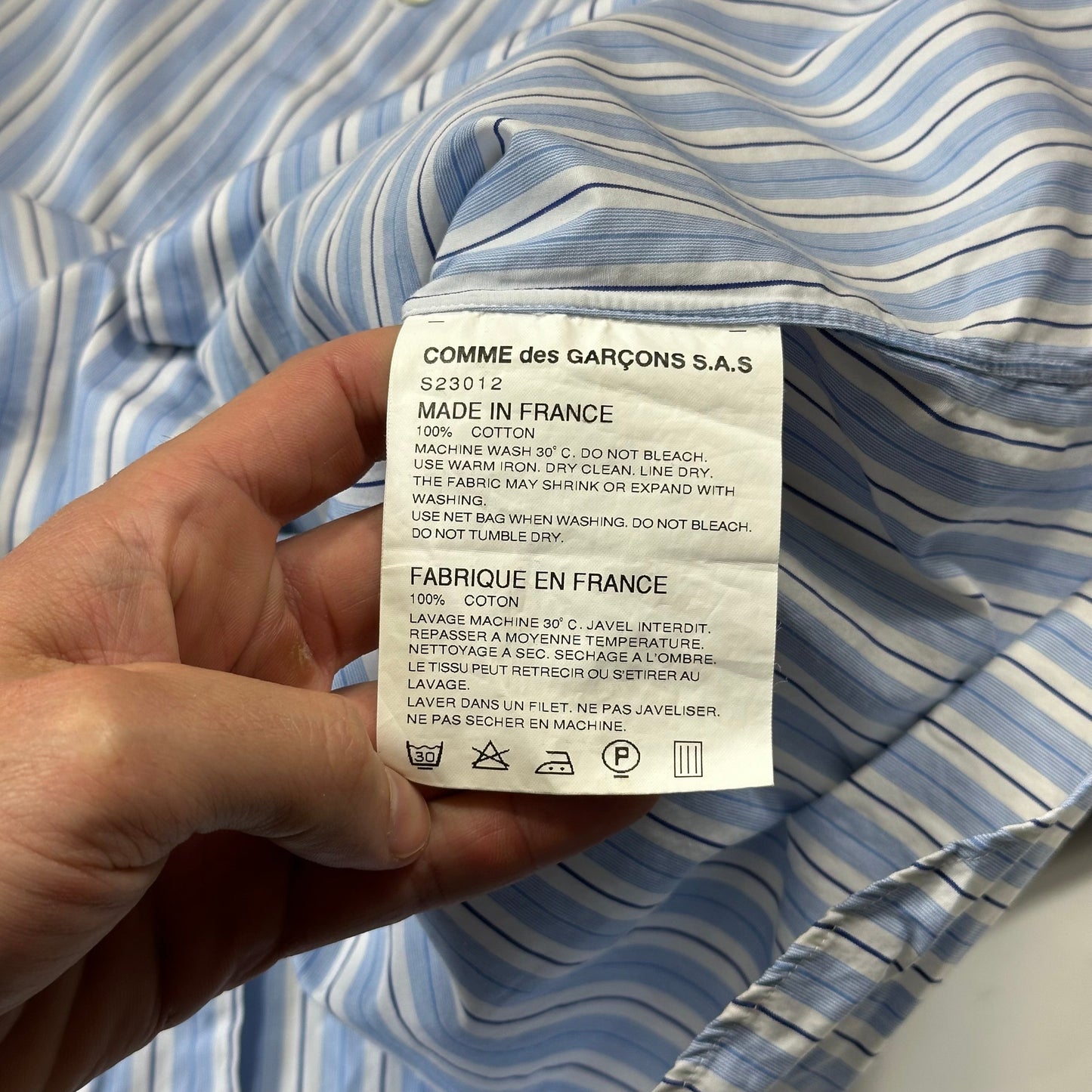 Comme Des Garçons SHIRT 00’s Bi-colour Striped Baby Blue Shirt - M | Default Title, Multicoloured