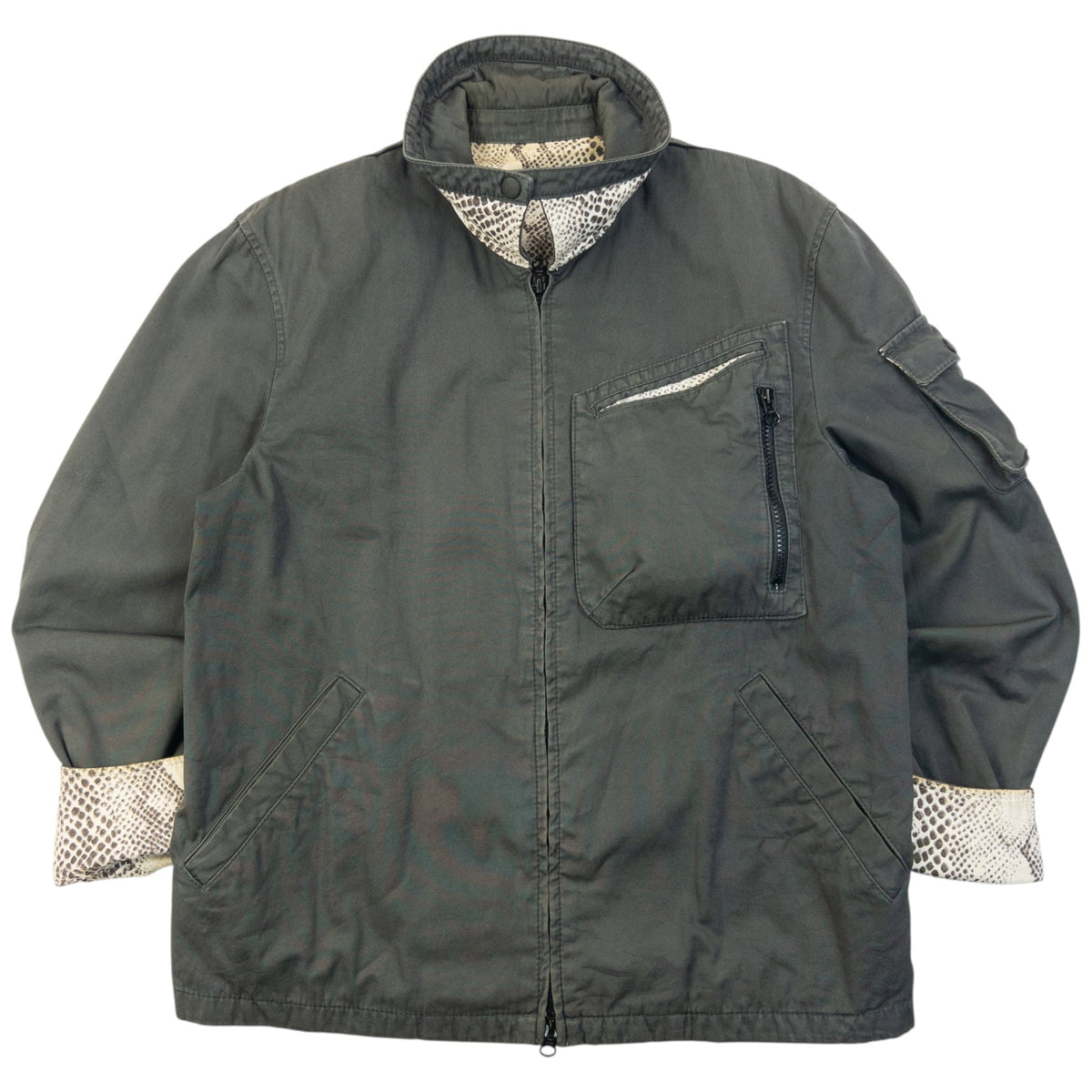 Vintage 2000s PPFM Snakeskin Pattern Lined Jacket Size S | Small, Grey