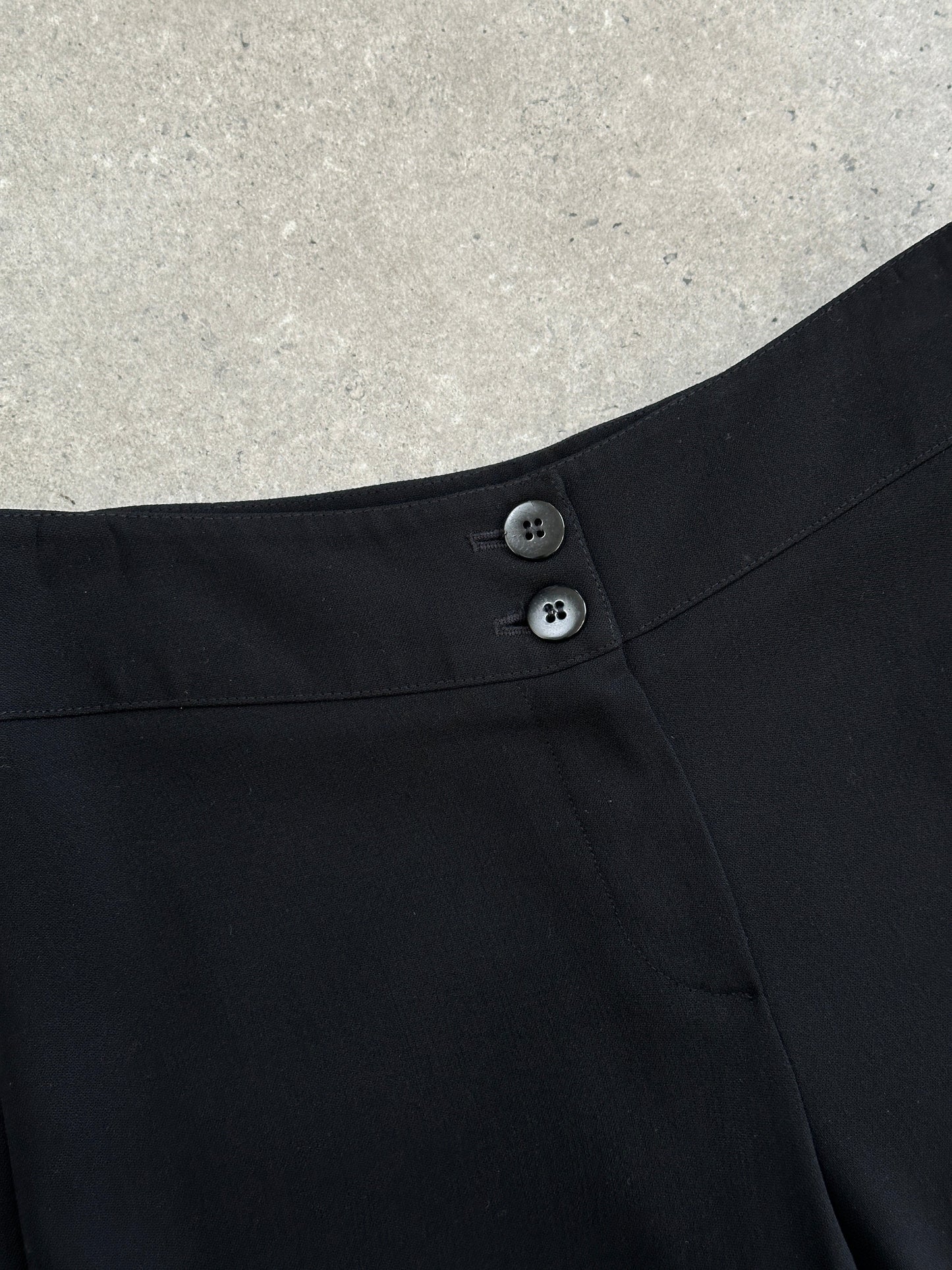 Armani Collezioni Wool Low Waist Wide Leg Trousers - W26