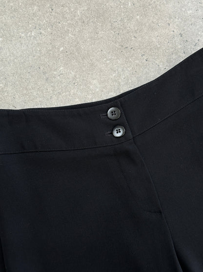 Armani Collezioni Wool Low Waist Wide Leg Trousers - W26