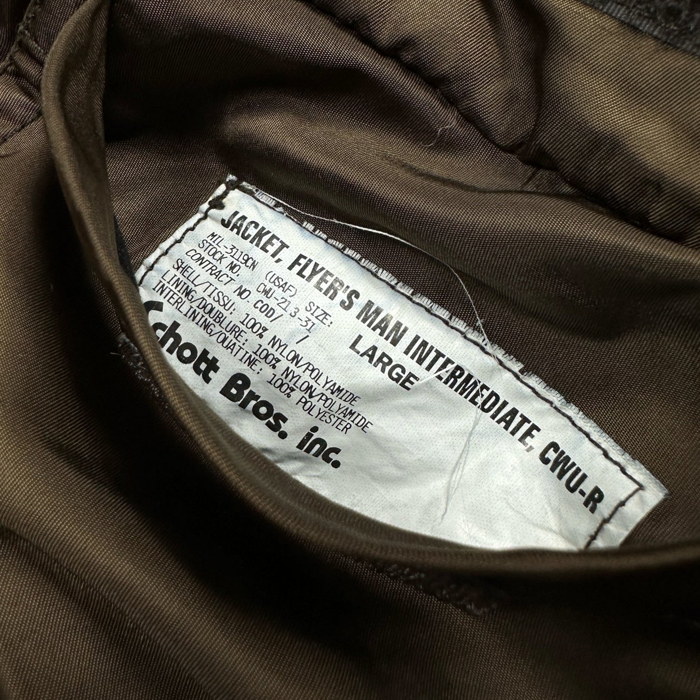 Schott NYC Brown CWU-R Flight Jacket