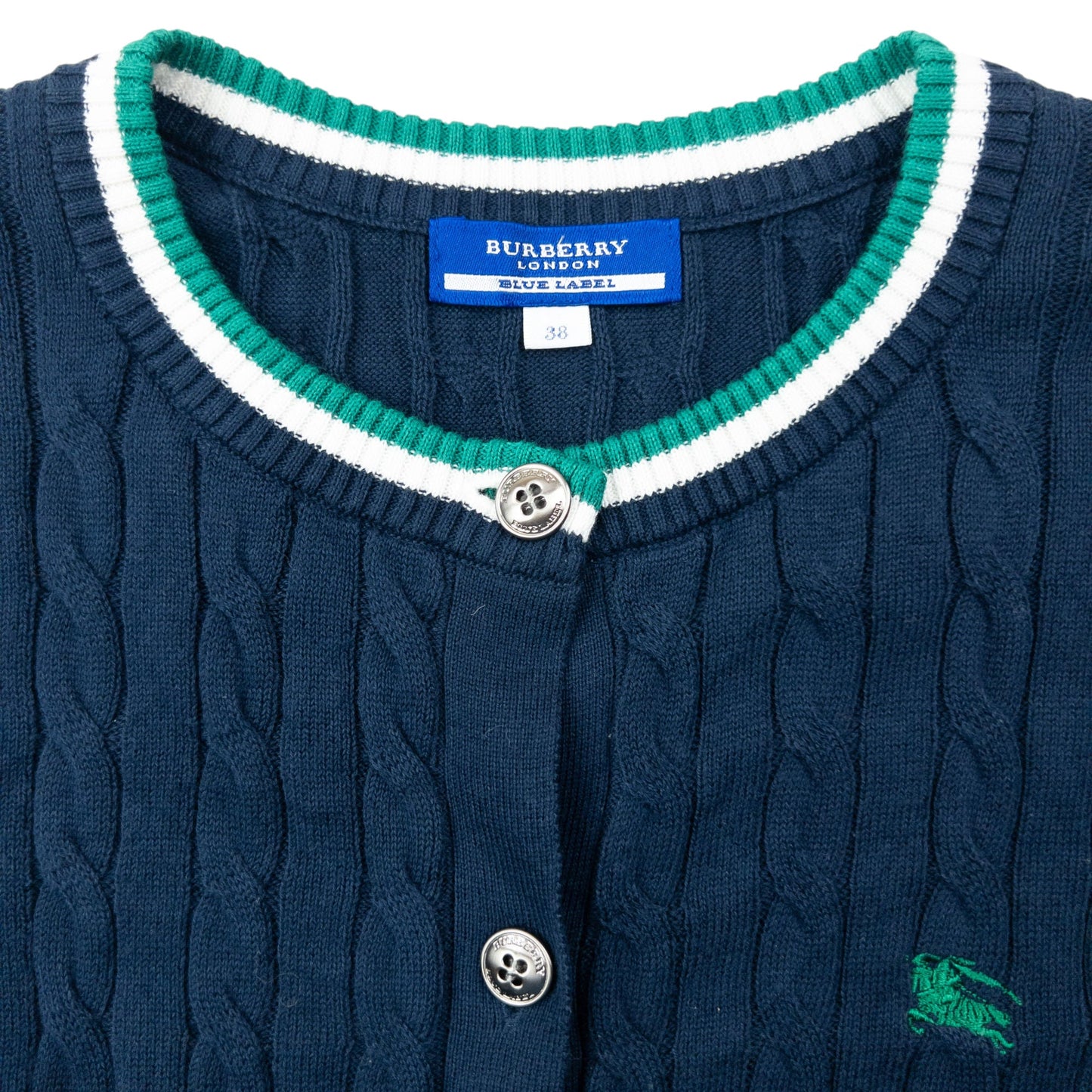 Vintage 2000s Burberry Blue Label Cable Knit Cardigan Womens Size S | Small, Multicoloured