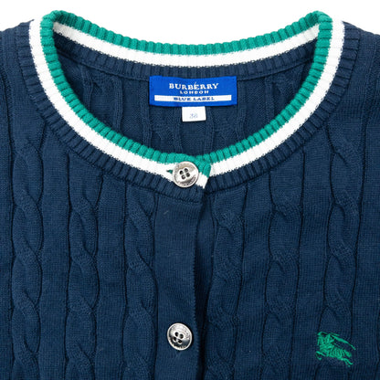Vintage 2000s Burberry Blue Label Cable Knit Cardigan Womens Size S | Small, Multicoloured