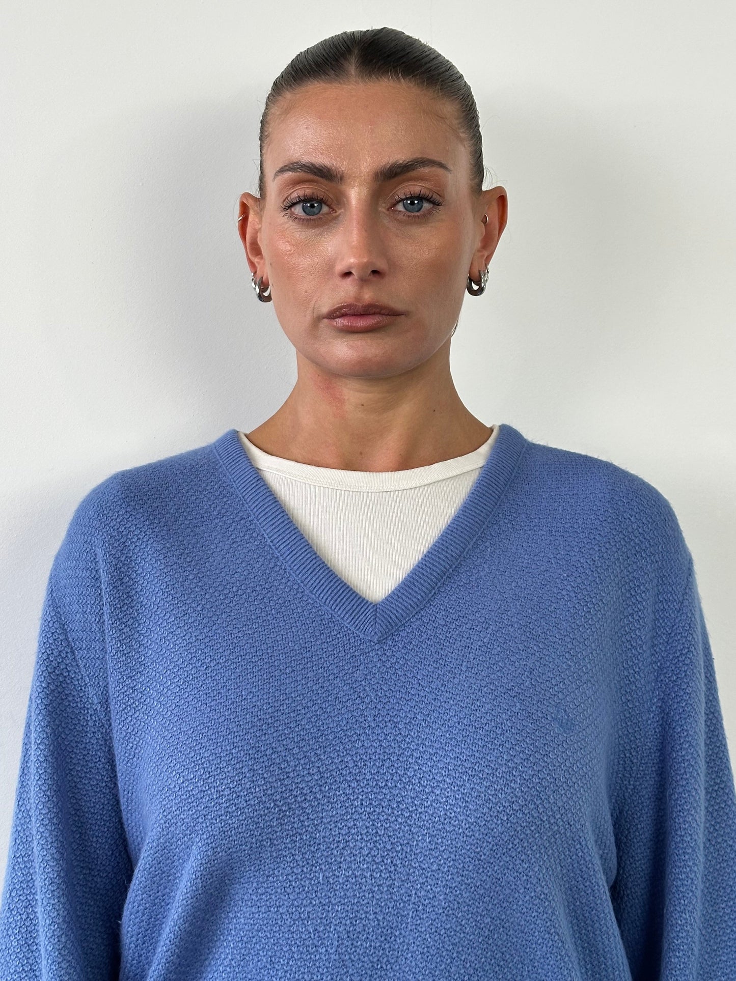 Christian Dior 1980s V Neck Knitted Logo Jumper - L