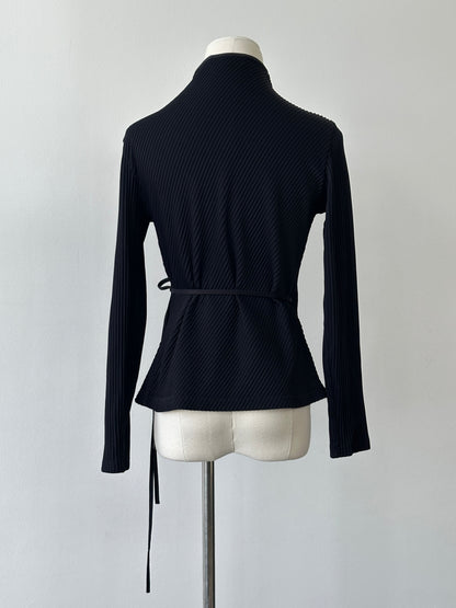Anna Fontaine 2000s Ribbed Wrap Top - S