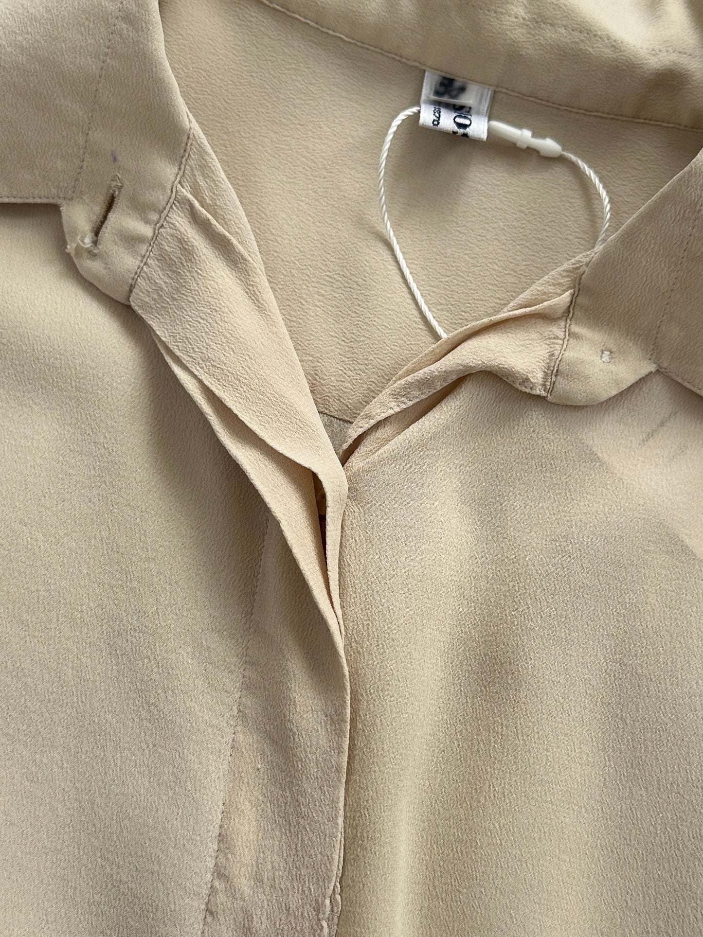 Italian Vintage Pure Silk Concealed Placket  Blouse - S