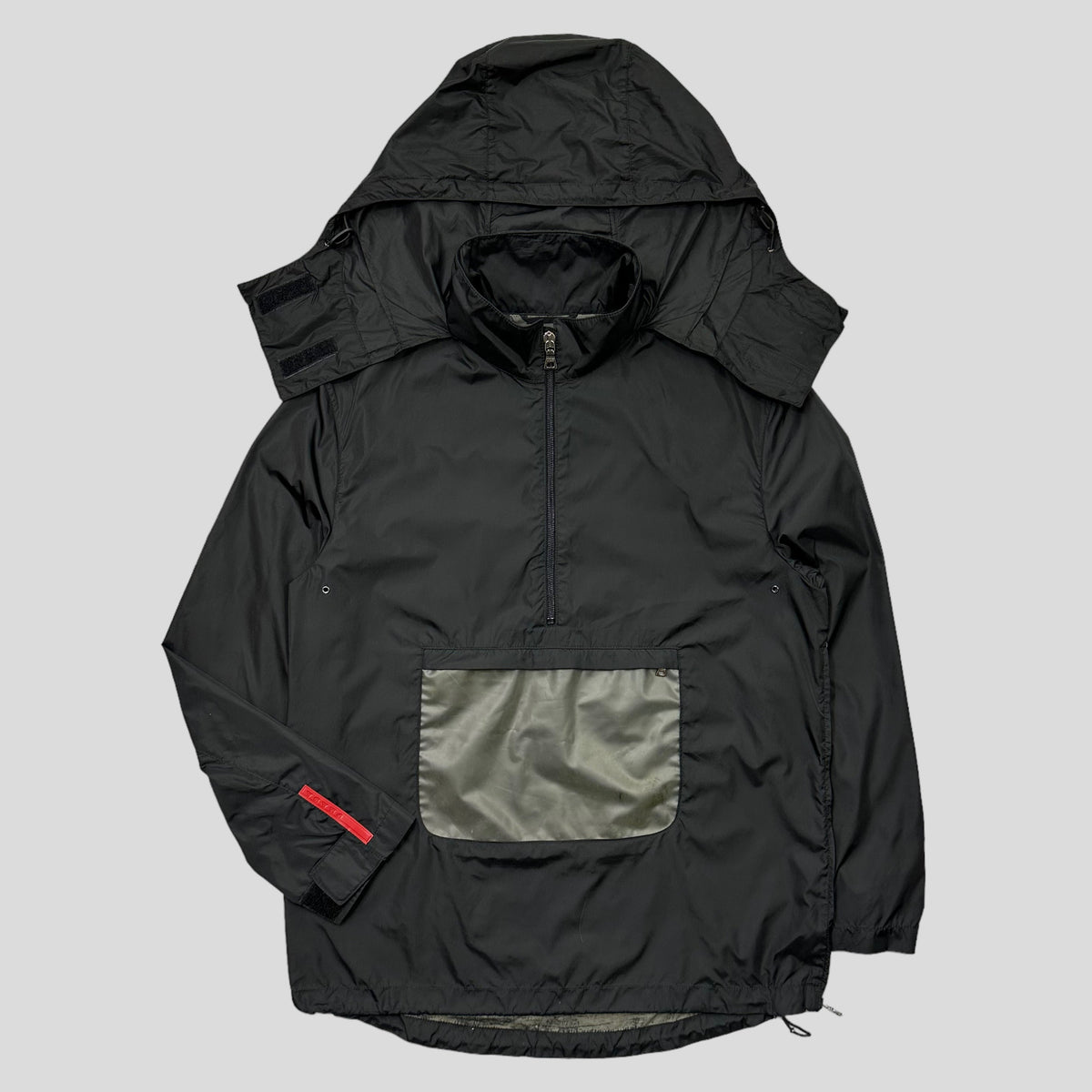Prada Sport SS99 Latex Pocket Nylon Pullover Jacket - IT40 | Small, Black