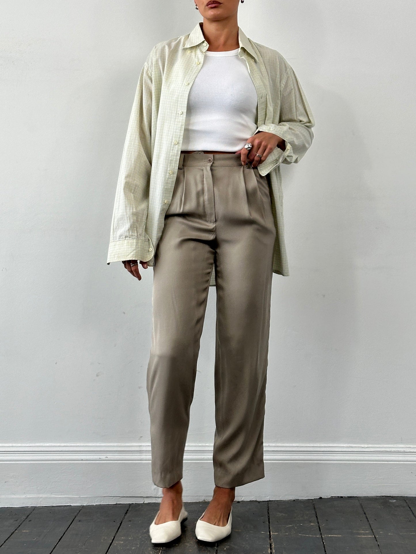 Mani Pure Silk High Waisted Trousers - W26