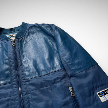 Diesel Leather Panel Nylon Bomber Jacket (1990s)