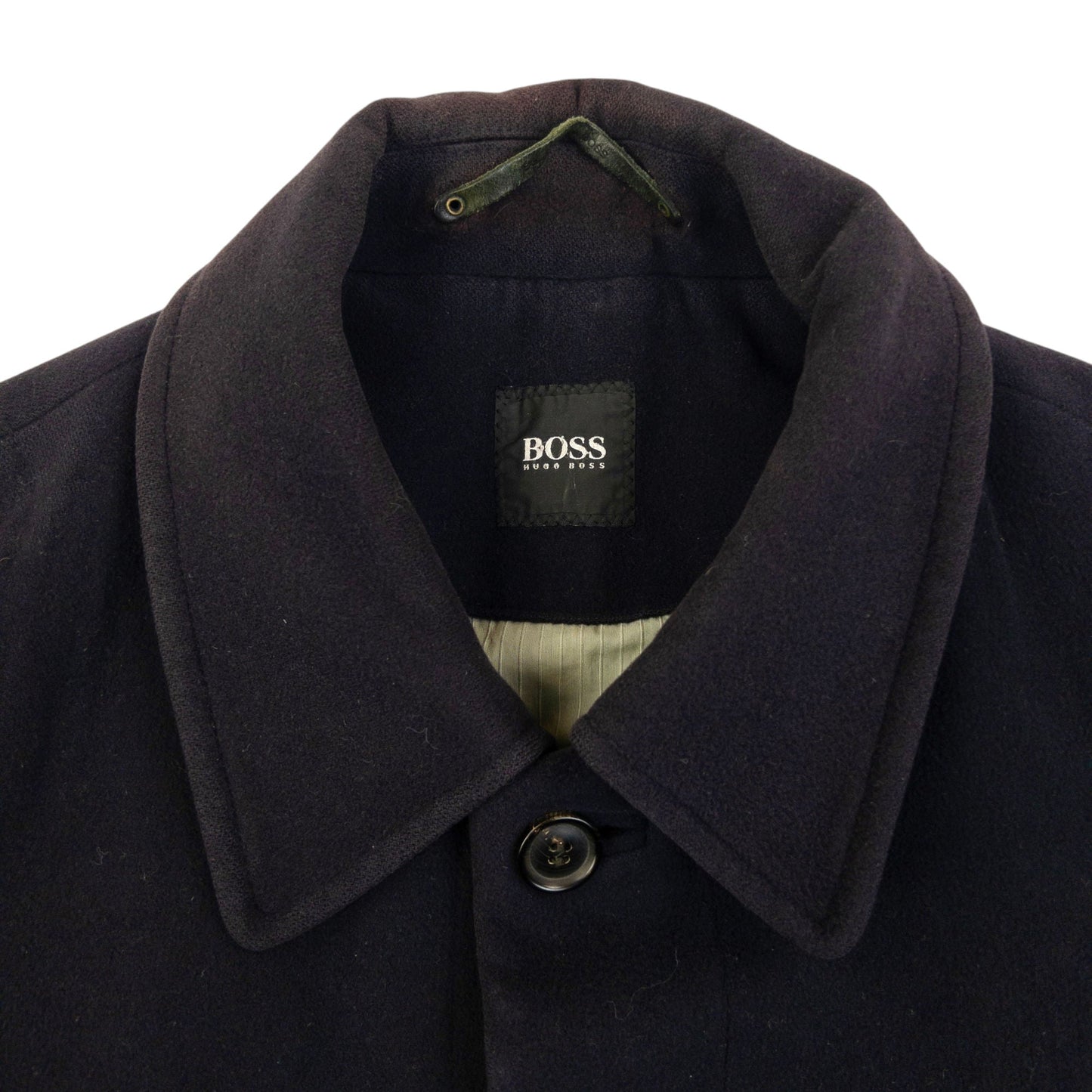 Vintage 2000s Hugo Boss Button Up Cashmere Wool Jacket Size L | Large, Navy