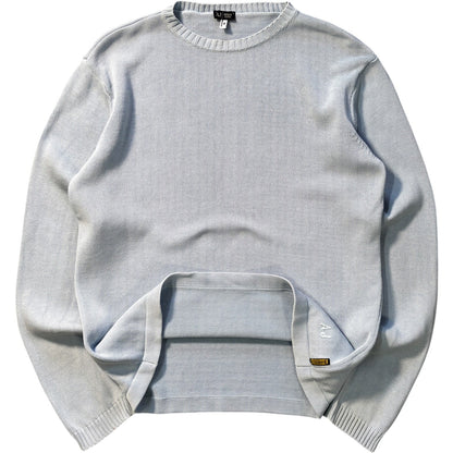 Armani Jeans 00’s Baby Blue Cotton Knit Jumper M | Medium, Multicoloured