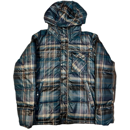 Takeo Kikuchi Plaid Puffer Jacket In Blue ( XL )