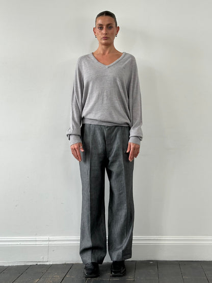 Italian Vintage Straight Leg Lightweight Tailored Trousers - W34