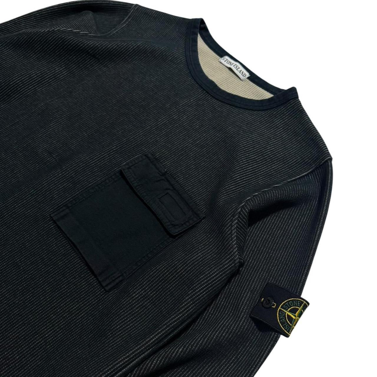 Stone Island Spring/Summer 1999 Ribbed Crewneck | Large, Black
