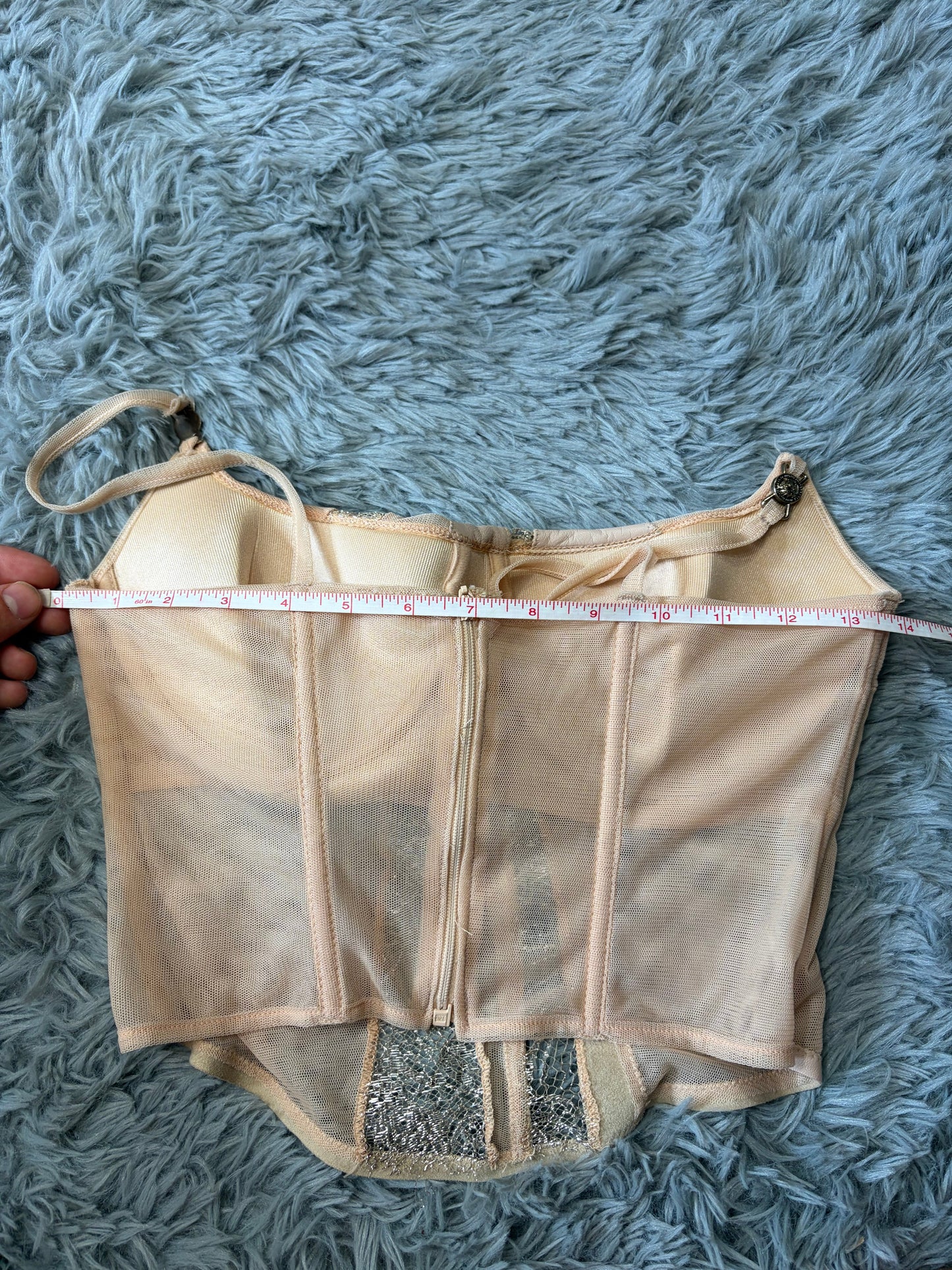 Versace 00’s VJC Mesh Leather and Silk Structured Corset - 6/8 | O/S, Red