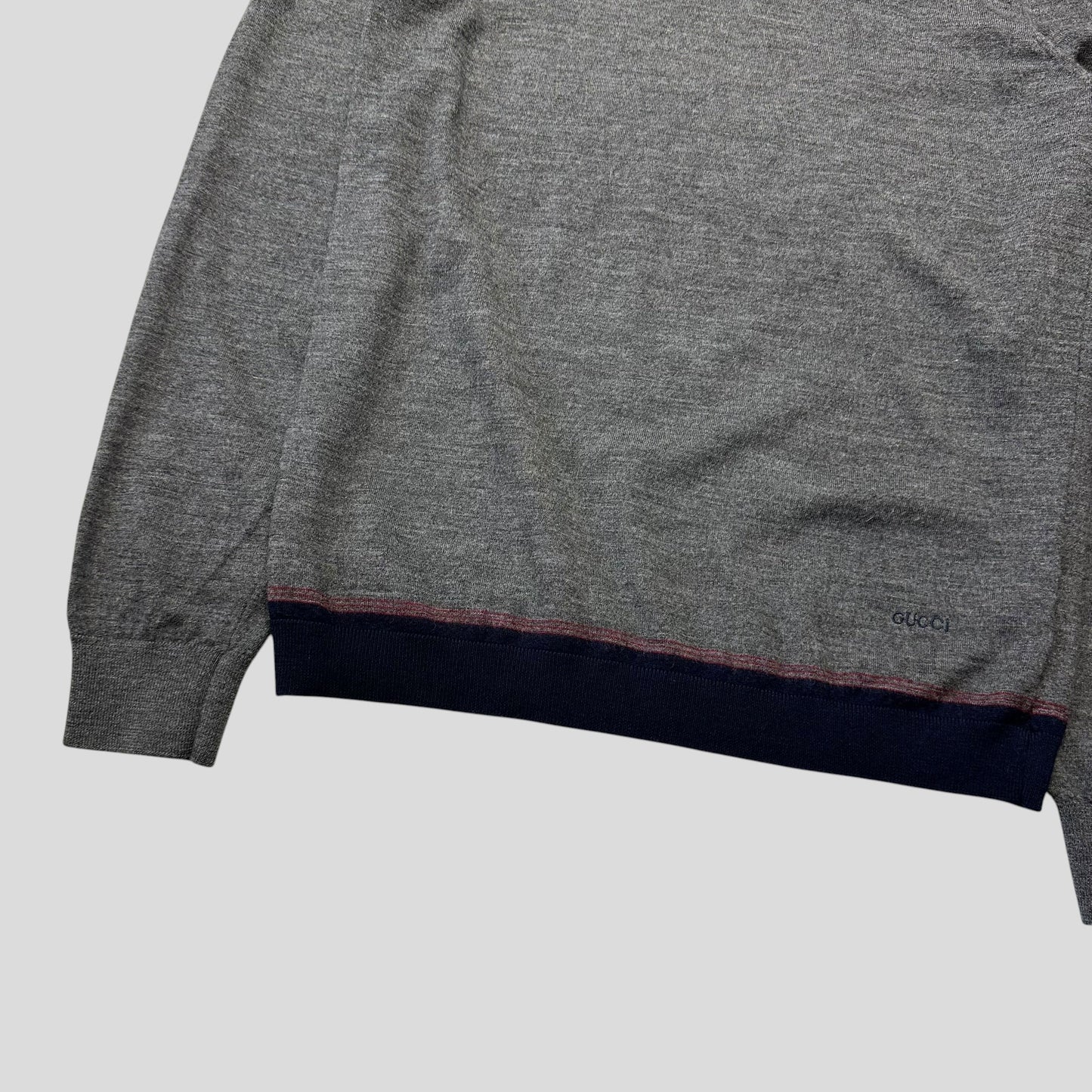 Gucci by Tom Ford 00’s Embroidered Logo Light Wool Knit - S | Default Title, Multicoloured