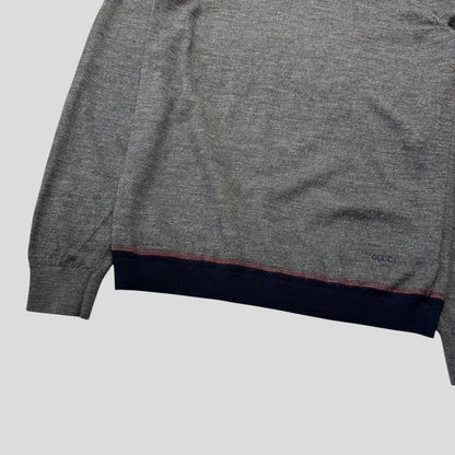 Gucci by Tom Ford 00’s Embroidered Logo Light Wool Knit - S | Default Title, Multicoloured
